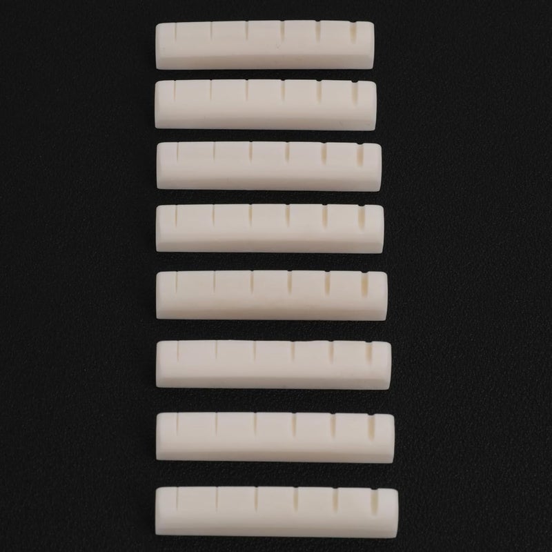 Aemrovi 8 Pcs Acoustic Guitar Nuts Upgrade Kit, 8x Nuts 43mm(1-11/16 inch) Bone Nuts for Acoustic Guitar, Natural Color for Enhanced Tone and Sustain(8Pcs Nuts) - Image 4